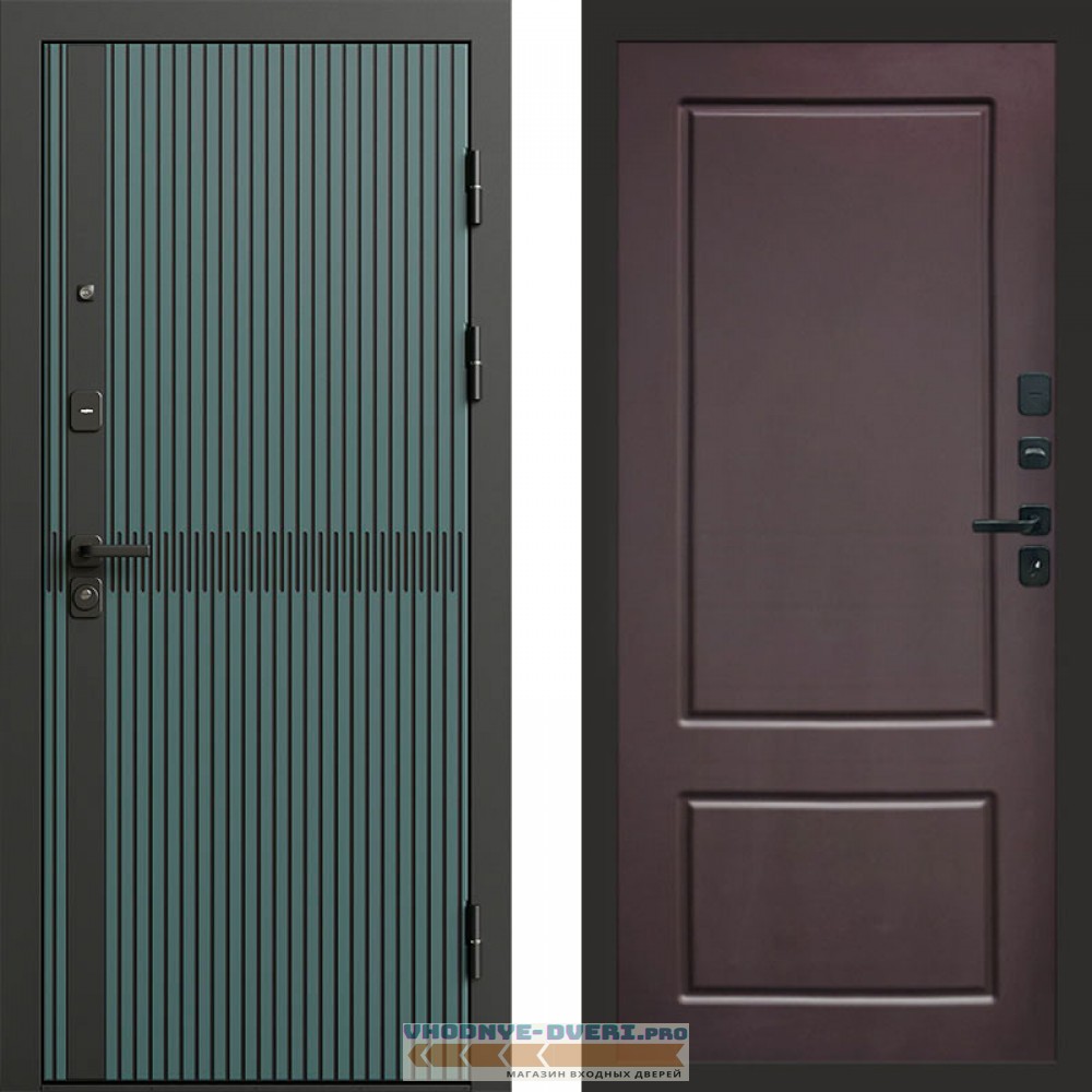 Дверь входная Termo Door ГРАУНД Velutto Verde Бетон Марсель Шоколад